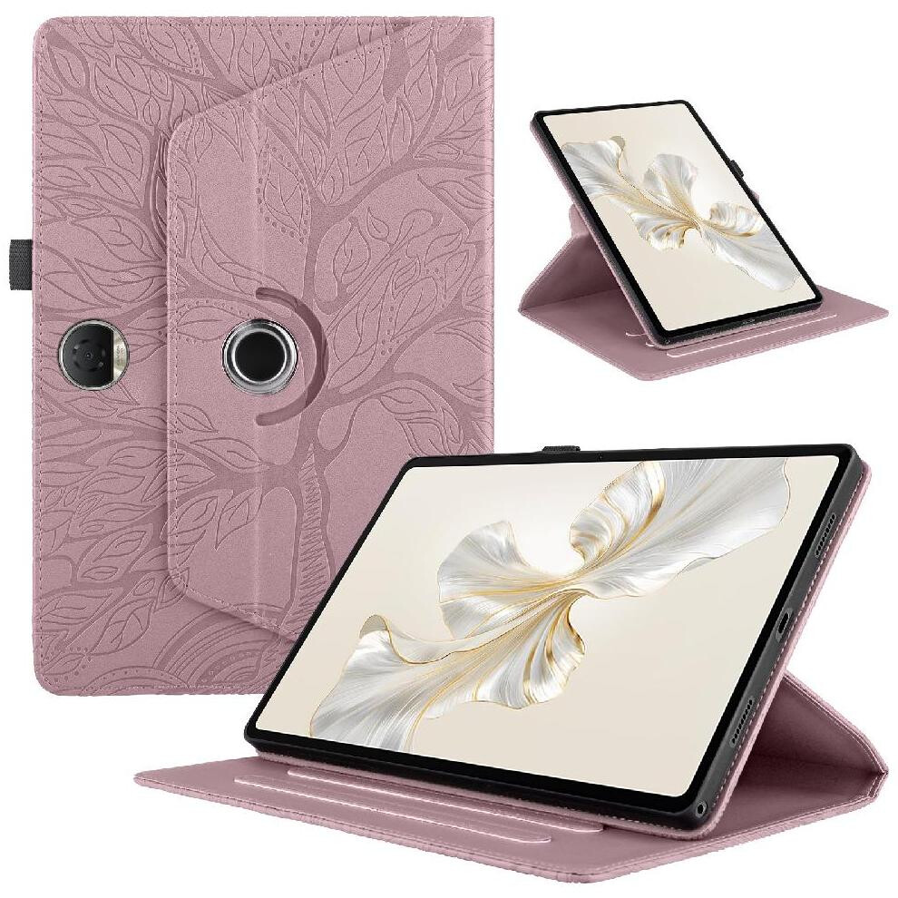 (Pink) Tablet Case For Honor Pad 9 Lightweight Thickened Edges Adjustable Angles 360 Degree Rotating Pink 764563125043