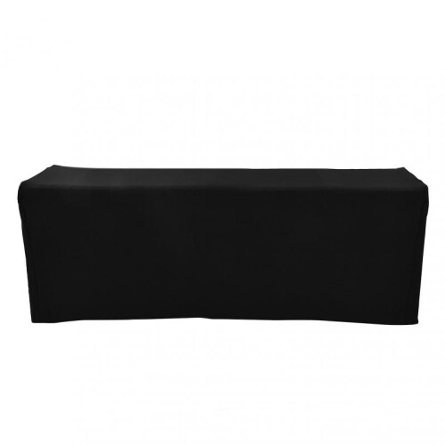 Table Cover Rectangular Wrinkle Resistant Washable Universal Black Stretch Tablecloth for Wedding Party ExhibitionBlack 6FT(183x76x76cm) 1