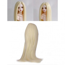 1/3 Ball Jointed Doll Wig Centre Parting Easy Styling Glossy Feel High Temperature Silk Doll Hair Wig for Kids Light Gold