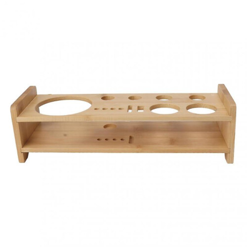 Bartender Kit Stand Large Capacity Space Saving Bamboo Wood Bartending Tool Storage Holder for Bar Home 2