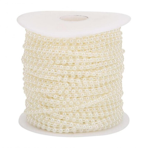 4mm 50m White Faux Pearl Bead String for DIY Crafts & Decor 1