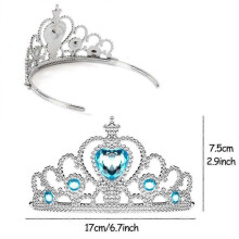 Cartoon Film Princess Fairy Costume Set with Wand Crown Gloves Braid Necklace Bracelet Ring Earring Christmas Halloween Cosplay Props