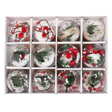 12PCS Plastic Ornament Balls Reusable DIY Christmas Decorations Fillable for Candy Photos Miniatures