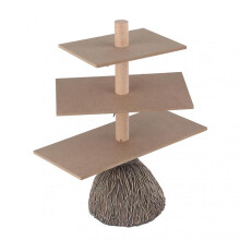 Halloween Resin Broom Wooden 3 Tier Tray Cupcake Server Kitchen Farmhouse Rustic Tiered Tray Decor for Home Table House Room
