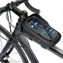 Bike Phone Bag Waterproof Top Tube Bag Bicycle Touchscreen Phone Mount Bag Cycle Frame Bag Fits Cellphones Below 6.8''