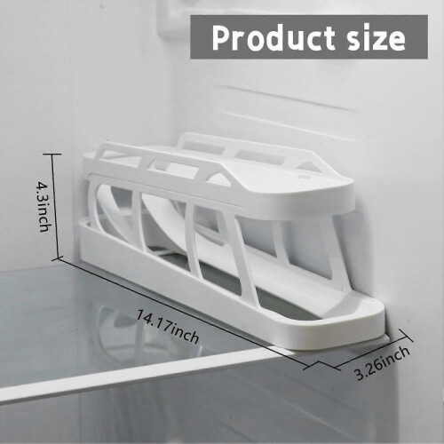 Rolling Egg Dispenser 2 Tier Space Saving Automatic Roll Down Egg Holder for Refrigerator Countertop White 1