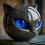 (Blue) Luxury Black Cat Stone Sculpture 1