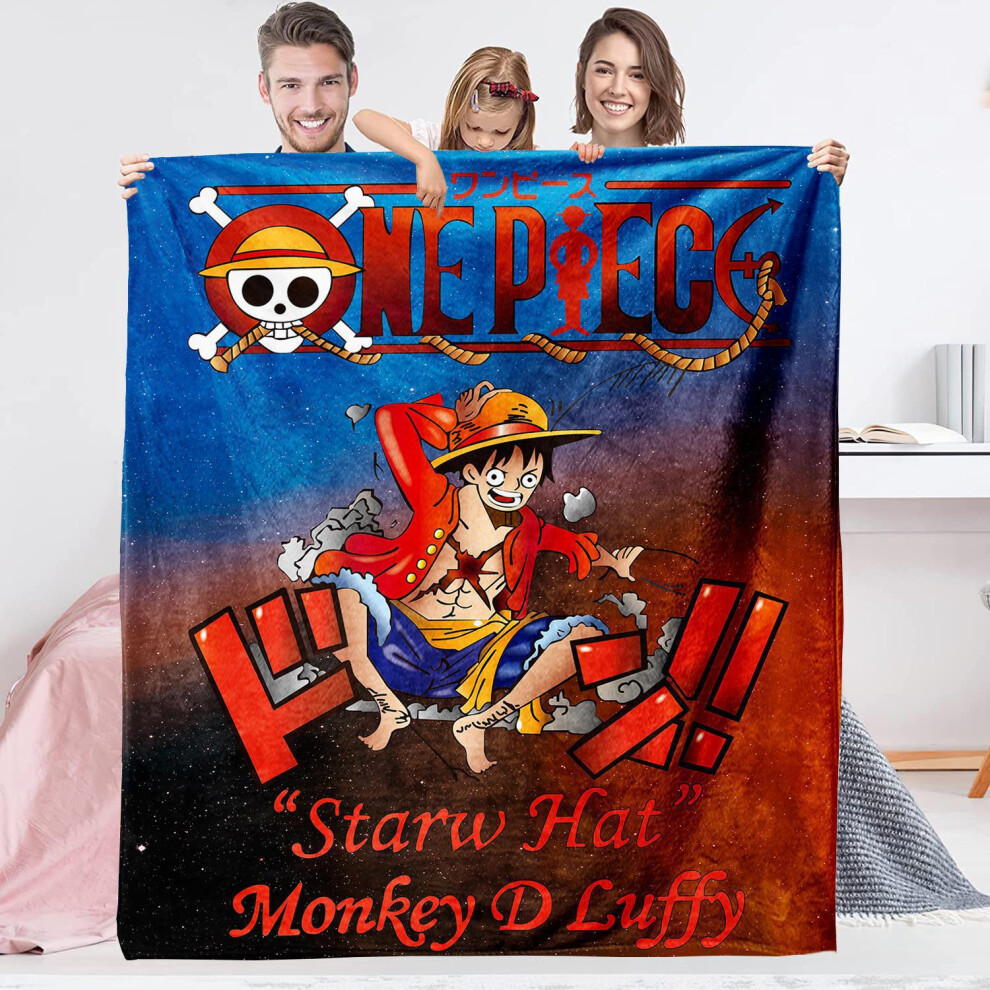 (1, 100*130) Japanese Anime One Piece Flannel Blanket DIY Luffy Blanket-image-OPC-PJ69R5H-NEW
