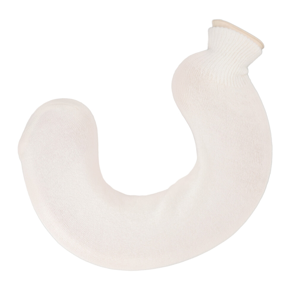 U-Shaped 1L Hot Water Bottle with Soft Cover, Travel Beige
