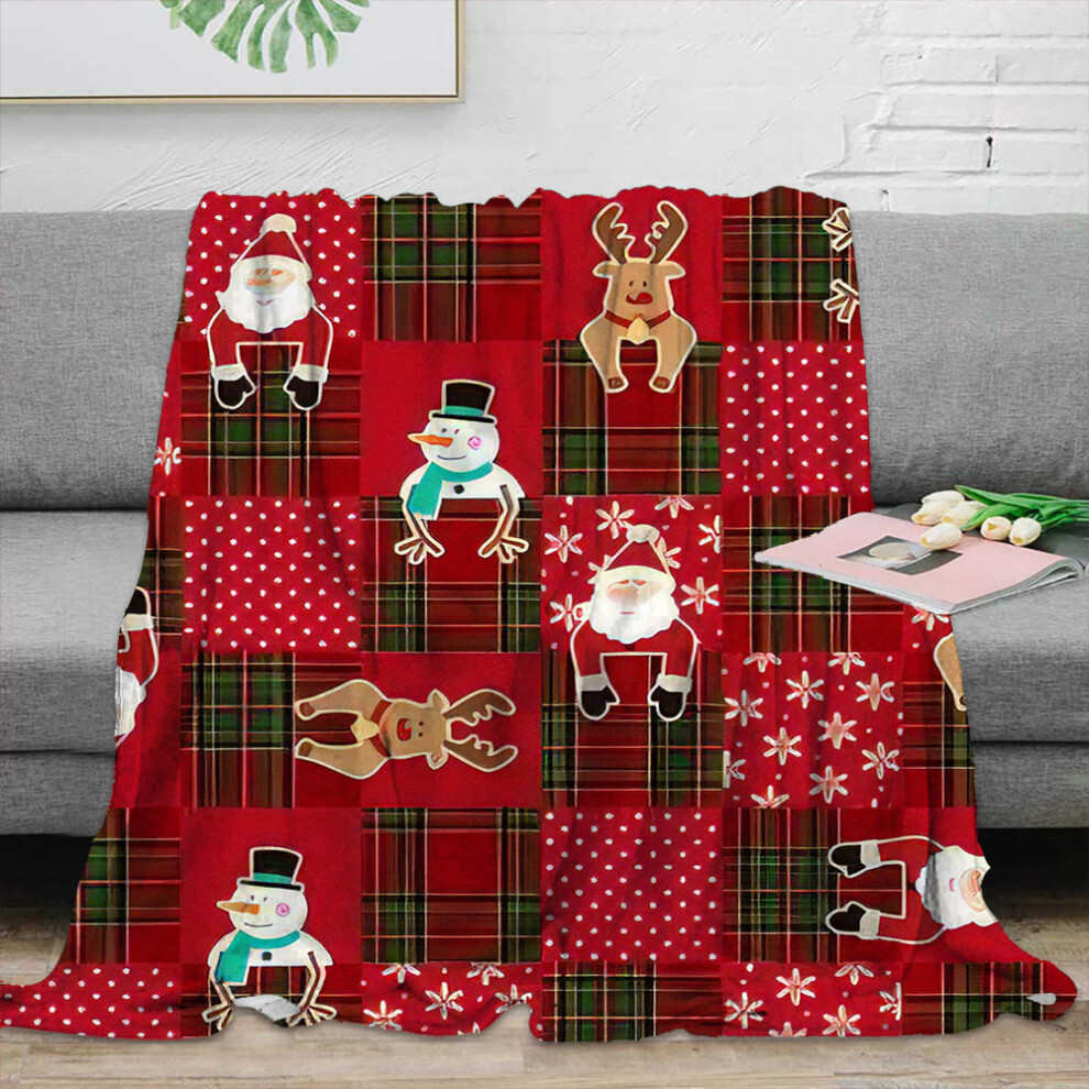 (1, 150*200) Christmas Snowman Blanket Flannel Blanket Thickened Sofa Blanket Lazy Cover Blanket-image-OPC-PJ69T27-NEW