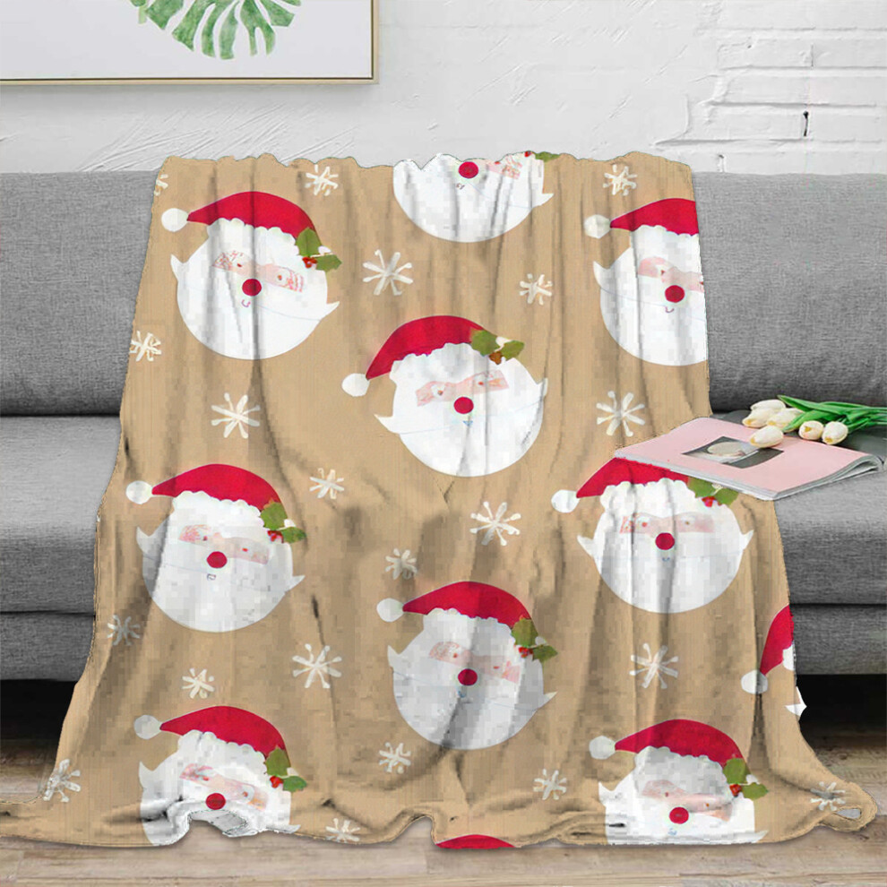 (24, 100*130) Christmas Snowman Blanket Flannel Blanket Thickened Sofa Blanket Lazy Cover Blanket-image-OPC-PJ69T5D-NEW