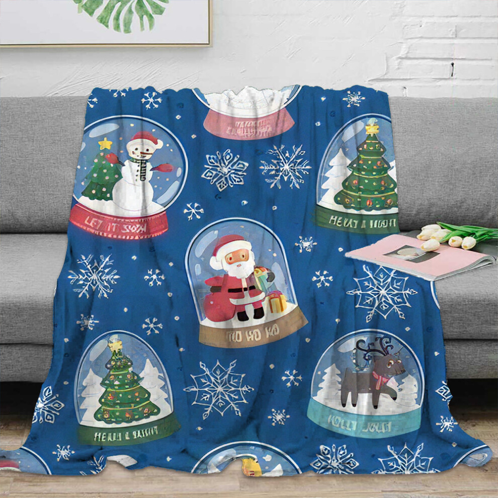 (12, 150*200) Christmas Snowman Blanket Flannel Blanket Thickened Sofa Blanket Lazy Cover Blanket-image-OPC-PJ69T5Z-NEW