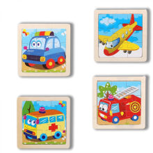 Conjunto de quebra-cabeças de madeira, brinquedos educativos, adequado para crianças de 2 a 5 anos, quebra-cabeça colorido (4 peças)