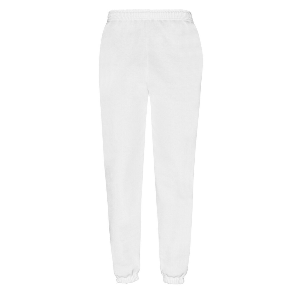 Fruit Of The Loom Mens Classic Elasticated Cuff Jogging Bottoms White