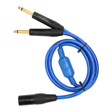 XLR to Dual 6.35mm Cable, 3m Double Male to Mono Splitter