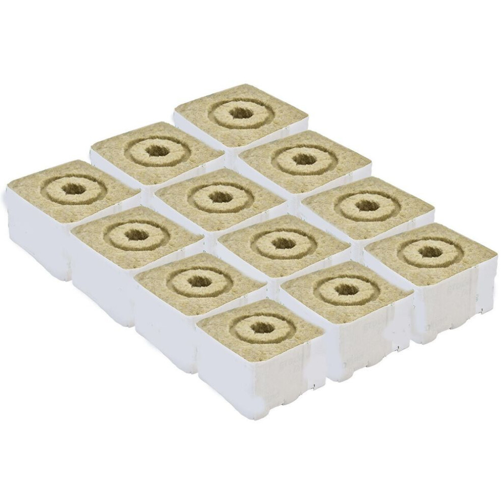 12pcs Grow Block Fast Absorption Mini Rockwool Hydroponic Planting Block For Hydroponics 4 Inch