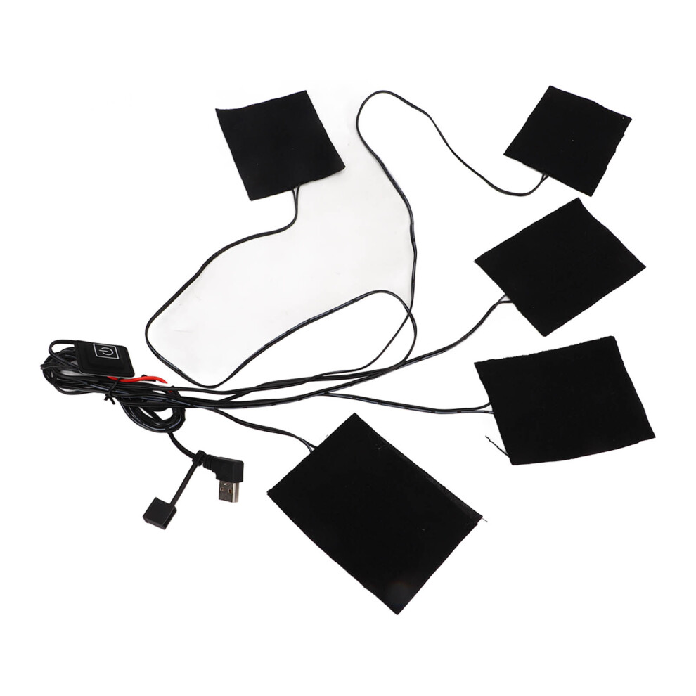 USB 5V Heating Pad 3 Gears Washable Sewable Carbon Fiber 100x75mm