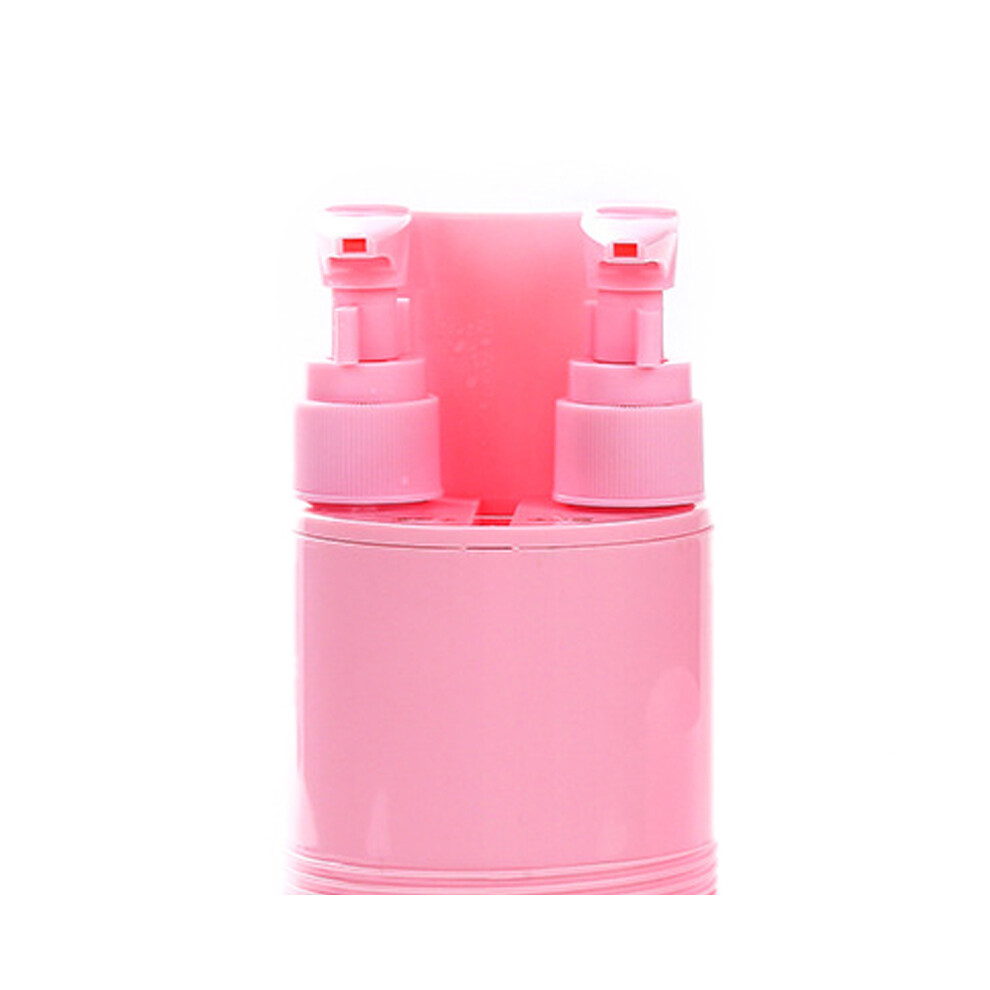 Pink Travel Bottles Set with Comb, Mirror & Wash Cup, 5Pcs