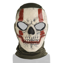 Tactical Paintball Mask, Full Face Mask with Skull Headwear for Halloween, Cosplay, Hunting, Cs, War Games, Erade, Costume Party/RedOd/One Size