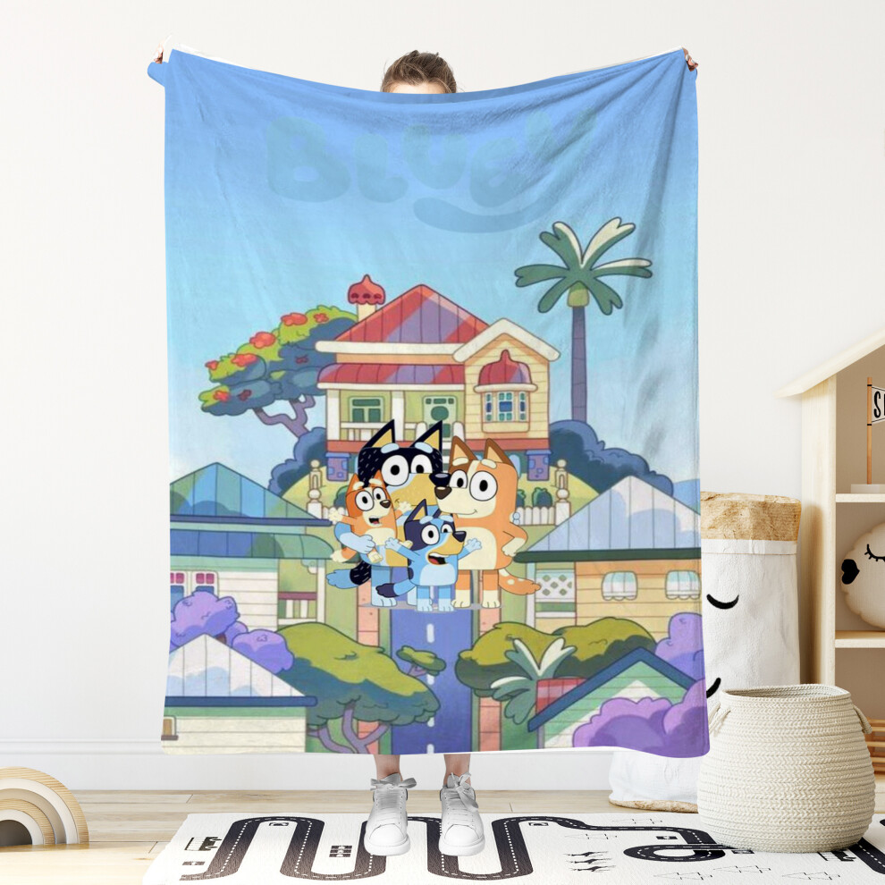 (blyâ05, 100x130cm) Bluey blanket flannel A-type blanket nap air conditioning blanket cover blanket-image-OPC-PJ6B5VV-NEW