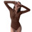 Damen-Bodysuit Langarm Slim Soft V-Ausschnitt Größe M Kaffee 2