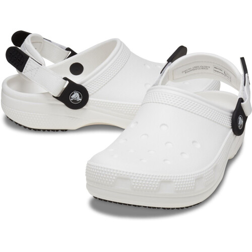 Crocs (White, 12 (Adults')) Crocs Classic Work Clog Thermoplastic Men's White Clogs 2
