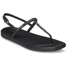 (Black, 4 (Adults')) Crocs Miami Studded Thong Flip Thermoplastic Women's Black Sandals