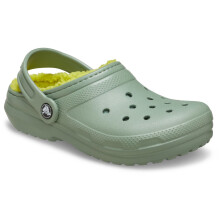 (Green, 12 (Adults')) Crocs Classic Lined Thermoplastic Kid's Moss Clogs