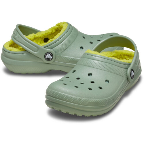 Crocs (Green, 11 (Adults')) Crocs Classic Lined Thermoplastic Kid's Moss Clogs 2