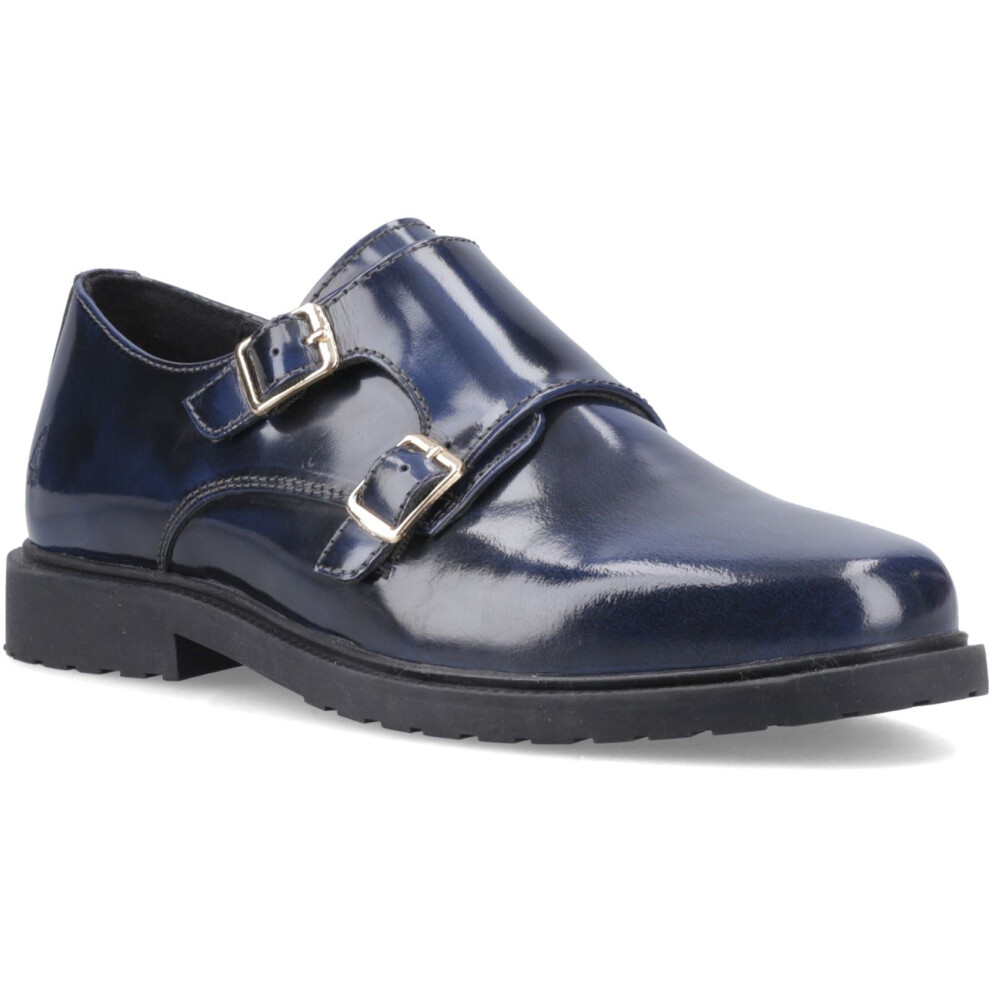 Hush Puppies (Blue, 7 (Adults')) Verity Hi-Shine Leather Women's Navy Shoes