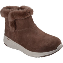 (Brown, 4 (Adults')) Skechers On-the-GO Stellar - Cozy Step Leather Women's Chocolate Winter Ankle Boots