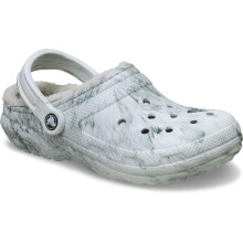 (Grey, 3 (Adults')) Crocs Classic Lined Clog Thermoplastic Women's Grey Swirl Clogs