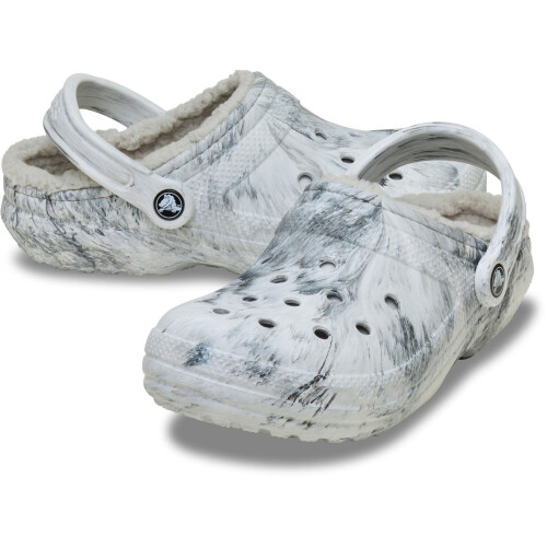 Crocs (Grey, 7 (Adults')) Crocs Classic Lined Clog Thermoplastic Women's Grey Swirl Clogs 2