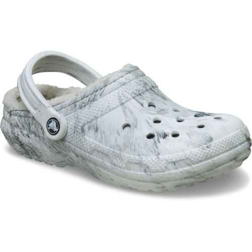 Crocs (Grey, 4 (Adults')) Crocs Classic Lined Clog Thermoplastic Women's Grey Swirl Clogs