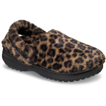 (Brown, 4 (Adults')) Crocs Classic Unfurgettable Clog Polyester Blend Women's Leopard Clogs
