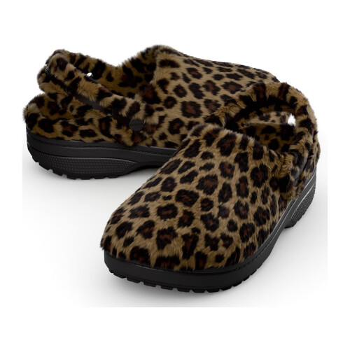 Crocs (Brown, 5 (Adults')) Crocs Classic Unfurgettable Clog Polyester Blend Women's Leopard Clogs 2