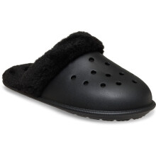 (Black, 5 (Adults')) Crocs Classic Fuzz Scuff Thermoplastic Men's Black Slippers
