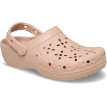 (Pink, 3 (Adults')) Crocs Classic Floral Cut Out Thermoplastic Pink Caramel Clogs