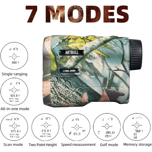and Hunting Rangefinder with 7 Functions Compact Size 1000 M 2