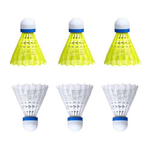Nylon shuttlecocks, replacement badminton, professional shuttlecocks for outdoor training, 6 pieces