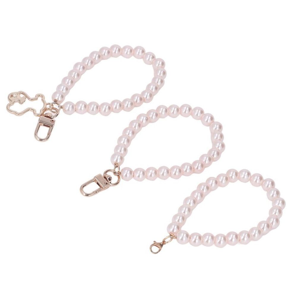 3pcs Pearl Bracelet Polishing Process Shiny Exquisite Pearl Beads Strands For Mobile Phone Case