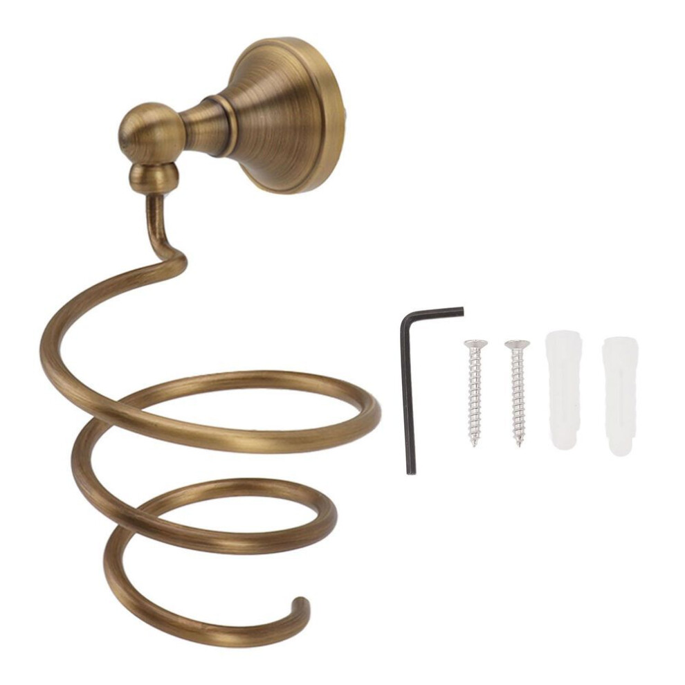 Hair Dryer Holder Wall Mounted Copper Hair Dryer Storage Rack Holder Spiral Hair Care Tools Hanger