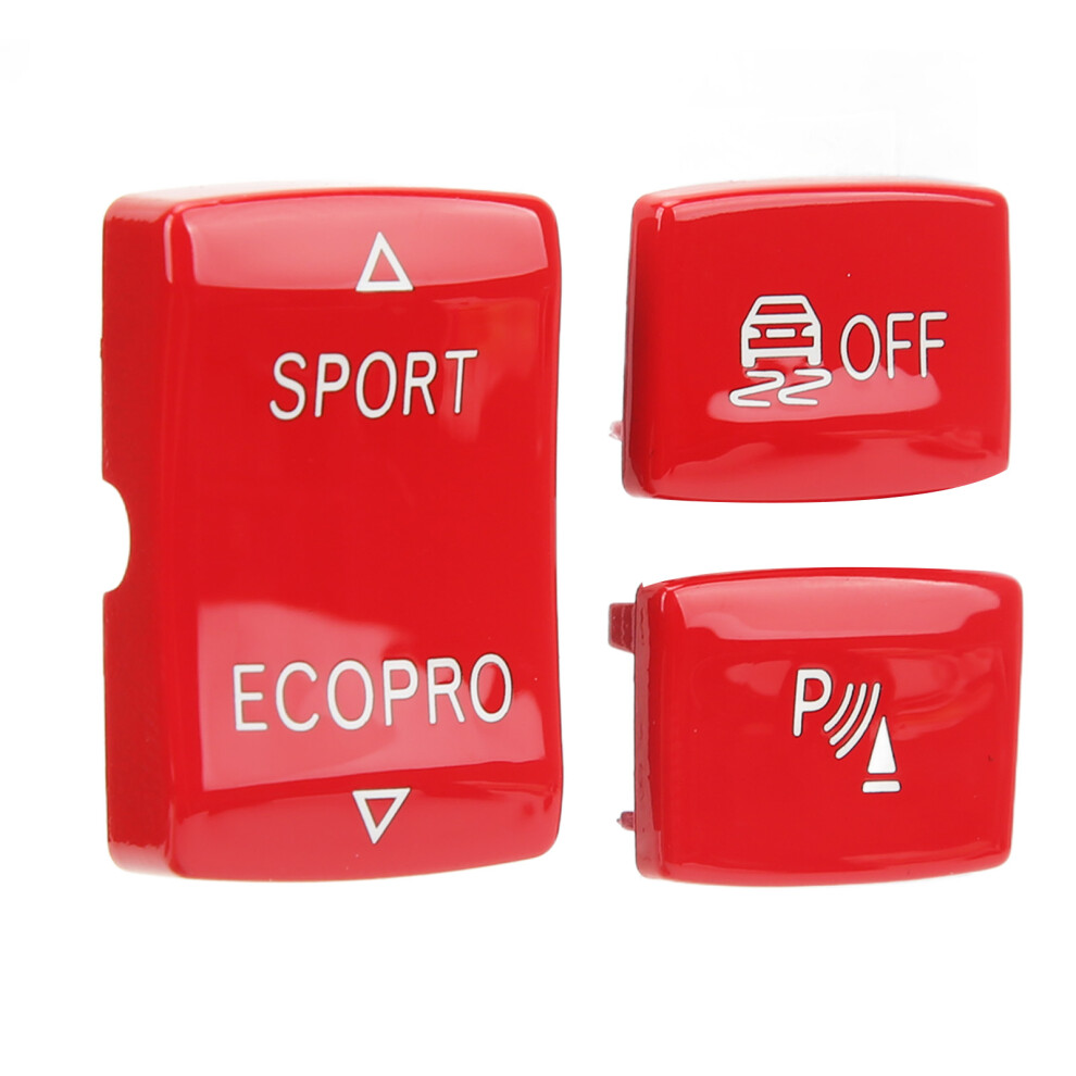 3 Pack Abs Gear Button Kit For F20-F36 Series With Antislip Sport & Radar Switch Red 8081329259593