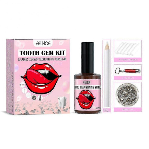 Diy Tooth Kit with Curing Light And Glue,20pc Crystals Jewelry Starter Kit-10ml