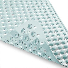 (Solid light green, 53 by 53cm) Non Slip Bathtub Mat Quick Drying Washable Shower Stall Mat With Drainage Holes