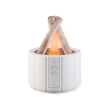 (White) Essential Oil Diffuser Flame Humidifier Aromatherapy Diffuser Campfire Office Use (Essential Oil Not Included)