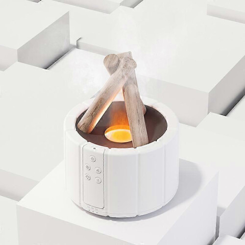 (White) Essential Oil Diffuser Flame Humidifier Aromatherapy Diffuser Campfire Office Use (Essential Oil Not Included) 1