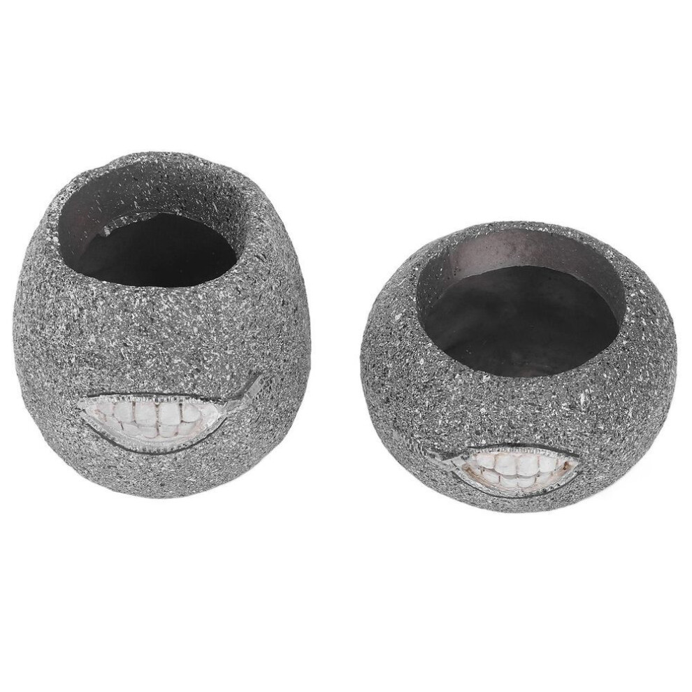 2pcs Flower Pot Zipper Tooth Shape Resin Decorative Practical Simple Style Face Bonsai Pots For