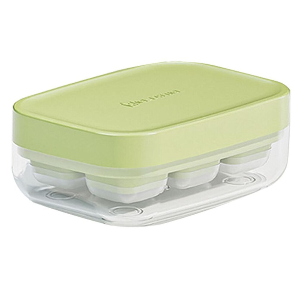 6 Compartment Mini Ice Cube Mold Ice Making Summer Ice Storage Box Mini Ice Tray For Home Green