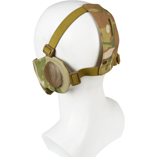 Tactical Airsoft Mask Foldable Metal Bottom Half Steel Mesh Half Face Shield Hearing Protection Cp 1